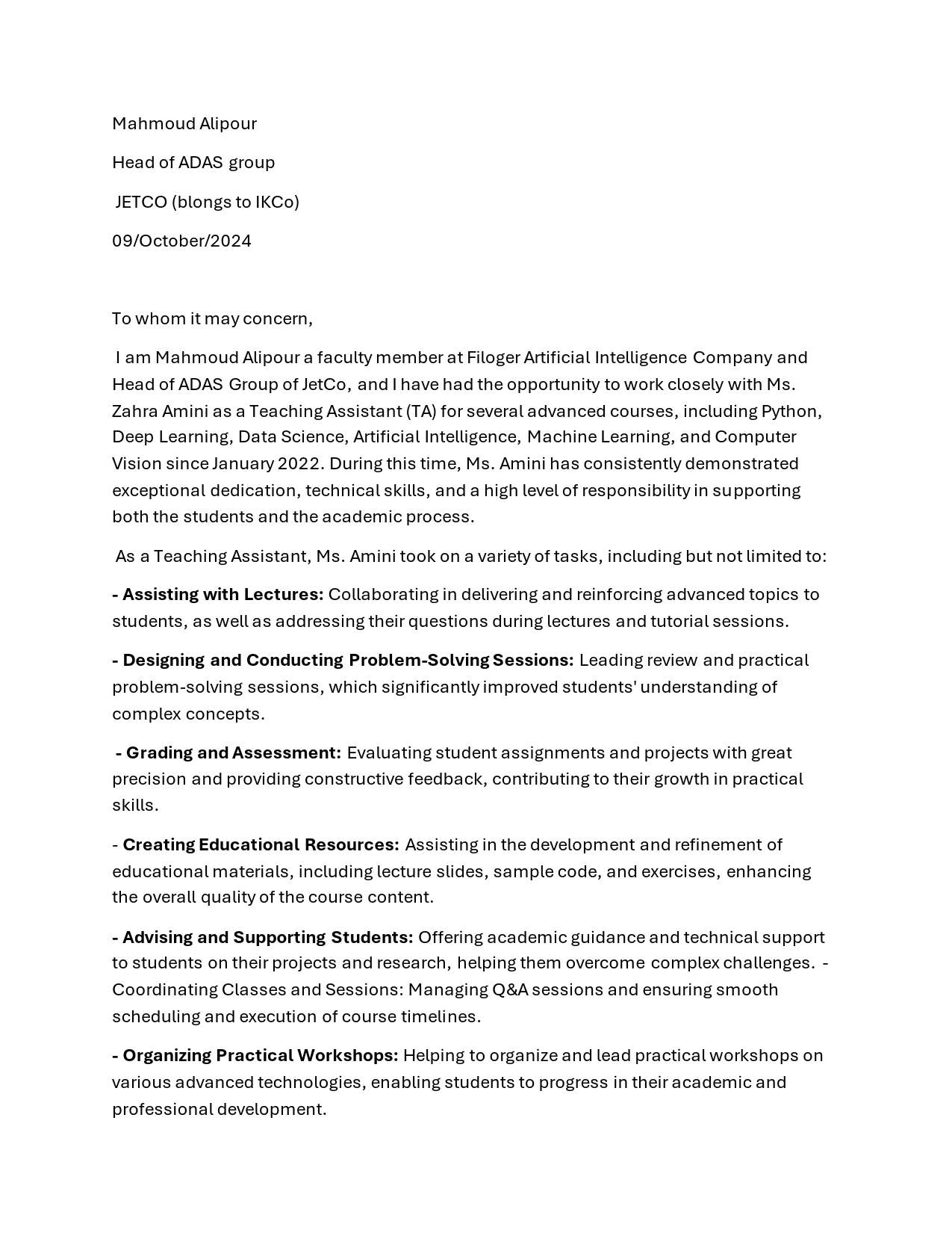 Recommendation Page 1